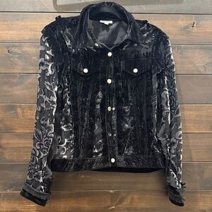 Black Velvet Floral Jacket